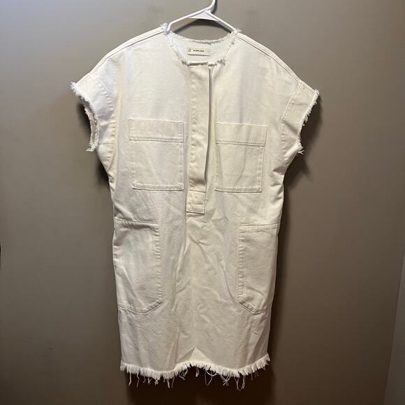 Everlane The Denim Workwear Shirtdress Size Large Organic Cotton in‎ Bone White - Picture 1 of 7